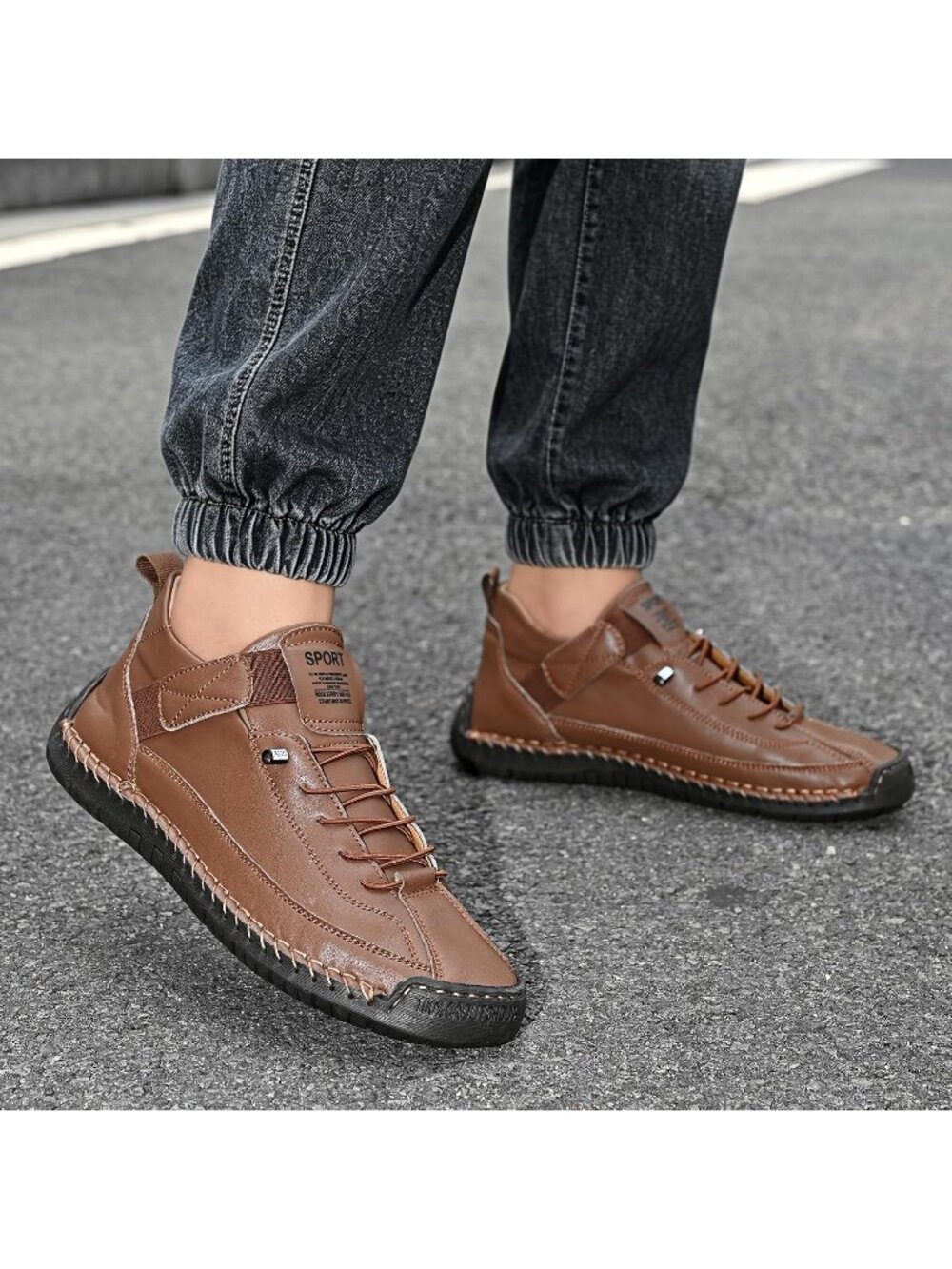 Women's Brown Breathable Loafers Mid top Walking Flats Ankle Chukka Boots - Picture 5 of 7